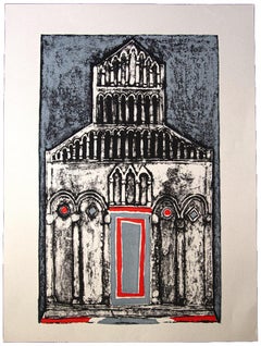 La cathédrale - Offset original de Franco Gentilini  - 1970s