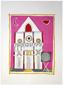 The Cathedral - Original Offset von Franco Gentilini  - 1970s
