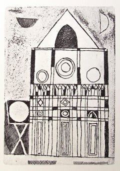 The Cathedral - Original Offset by Franco Gentilini  - 1970s