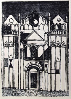 La cathédrale - Offset de Franco Gentilini  - 1970s