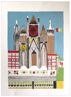 The Cathedral - Original Offset Print by Franco Gentilini  - 1970s
