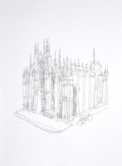 La cathédrale - Photolithographie de Franco Gentilini - 1970