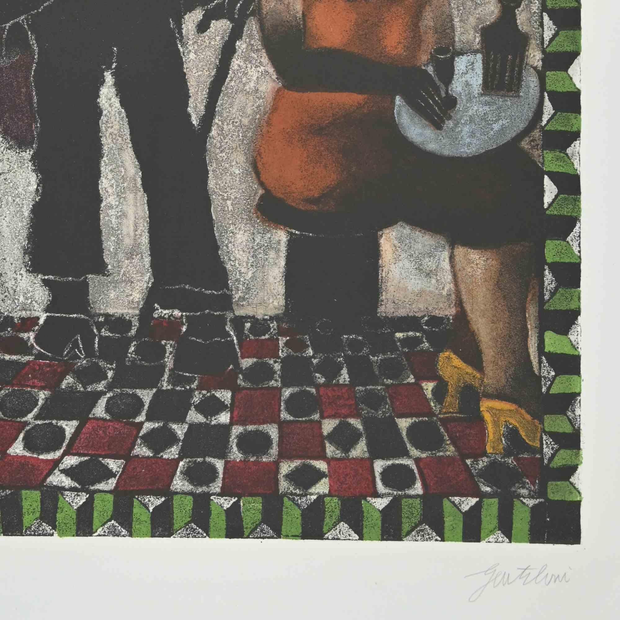 Gravure et aquatinte « Le diable » de Franco Gentilini, années 1970 en vente 1