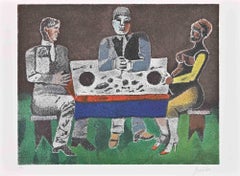 Retro The Dinner - Etching by Franco Gentilini - 1970s