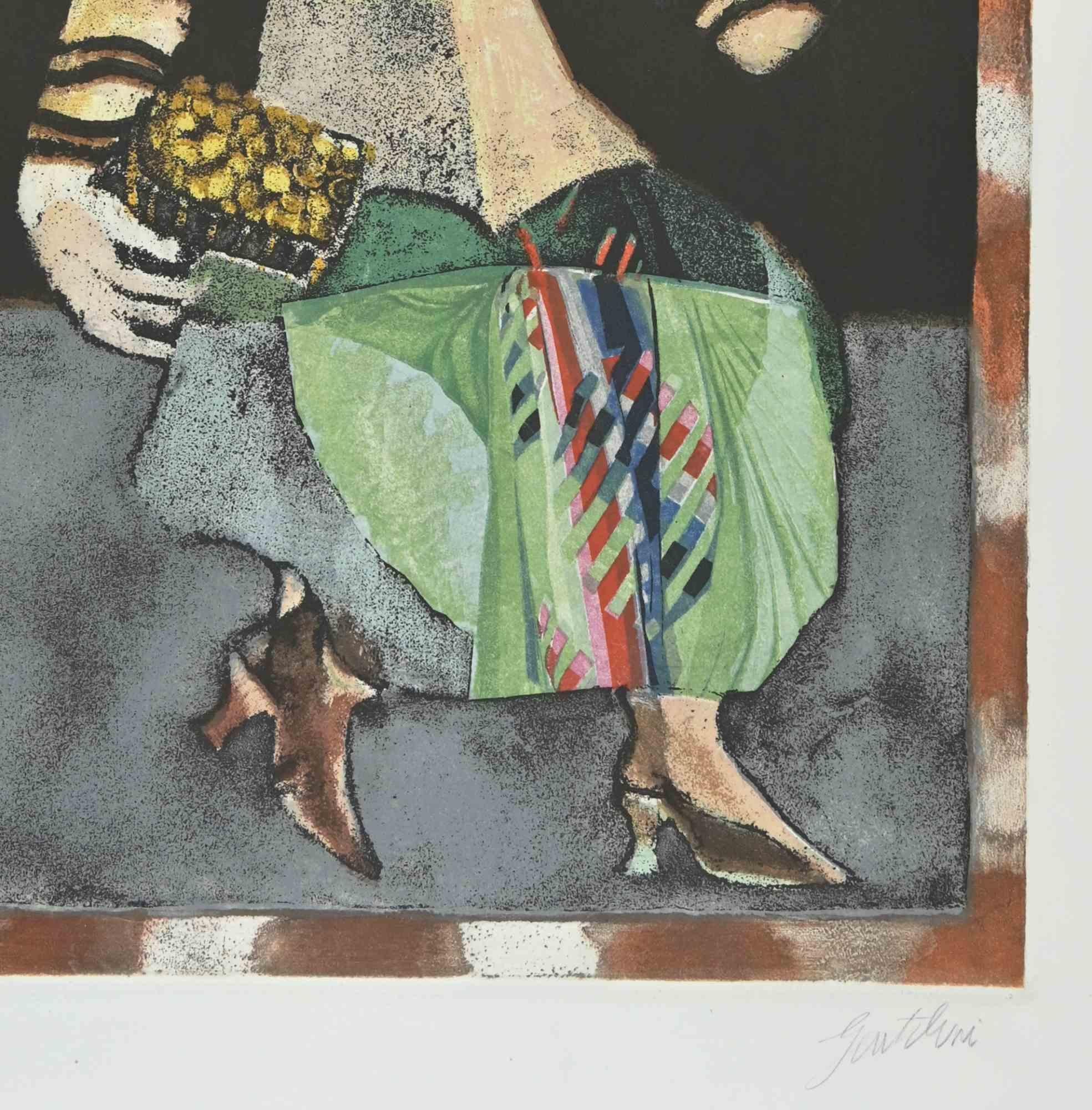 Gravure et aquatinte « The Fortune » de Franco Gentilini, années 1970 en vente 1