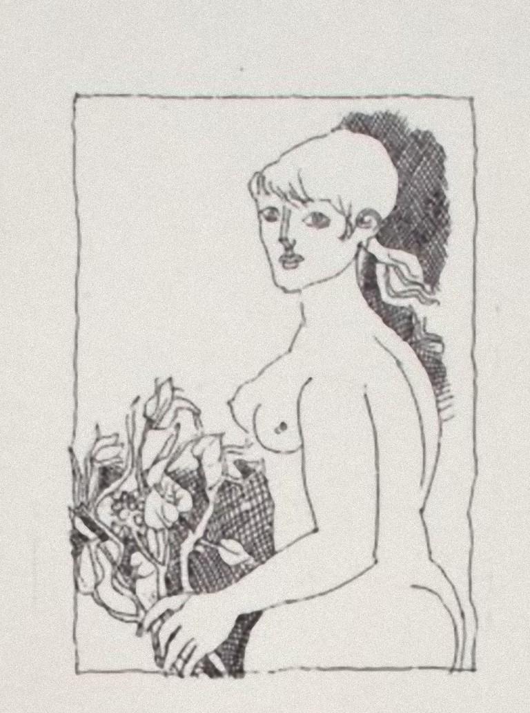 The Girl - Imprimé offset vintage de Franco Gentilini - 20ème siècle