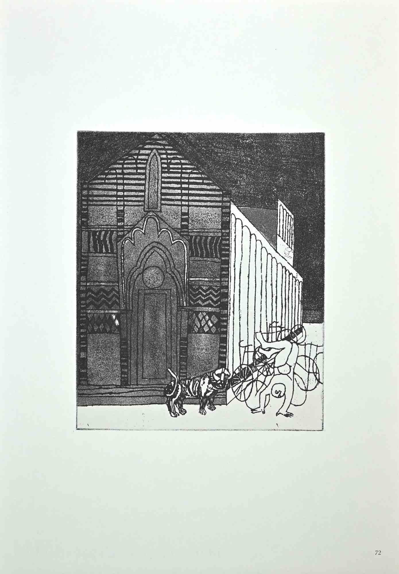 The Lion and the Acrobat is an original vintage offset print on ivory-colored paper, realized by  Franco Gentilini ( Italian Painter, 1909-1981), in 1970s.

The state of preservation of the artwork is excellent.

Franco Gentilini ( Italian Painter,