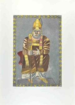 The Pope - Etching and Aquatint by Franco Gentilini - 1970s