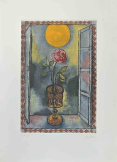 Gravure et aquatinte « The Sun » de Franco Gentilini, années 1970