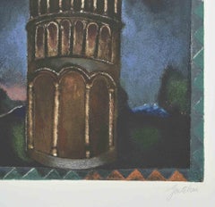 The Tower - Etching and Aquatint by Franco Gentilini - 1970s