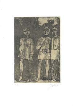 Donne - Litografia originale di Franco Gentilini - Anni '60