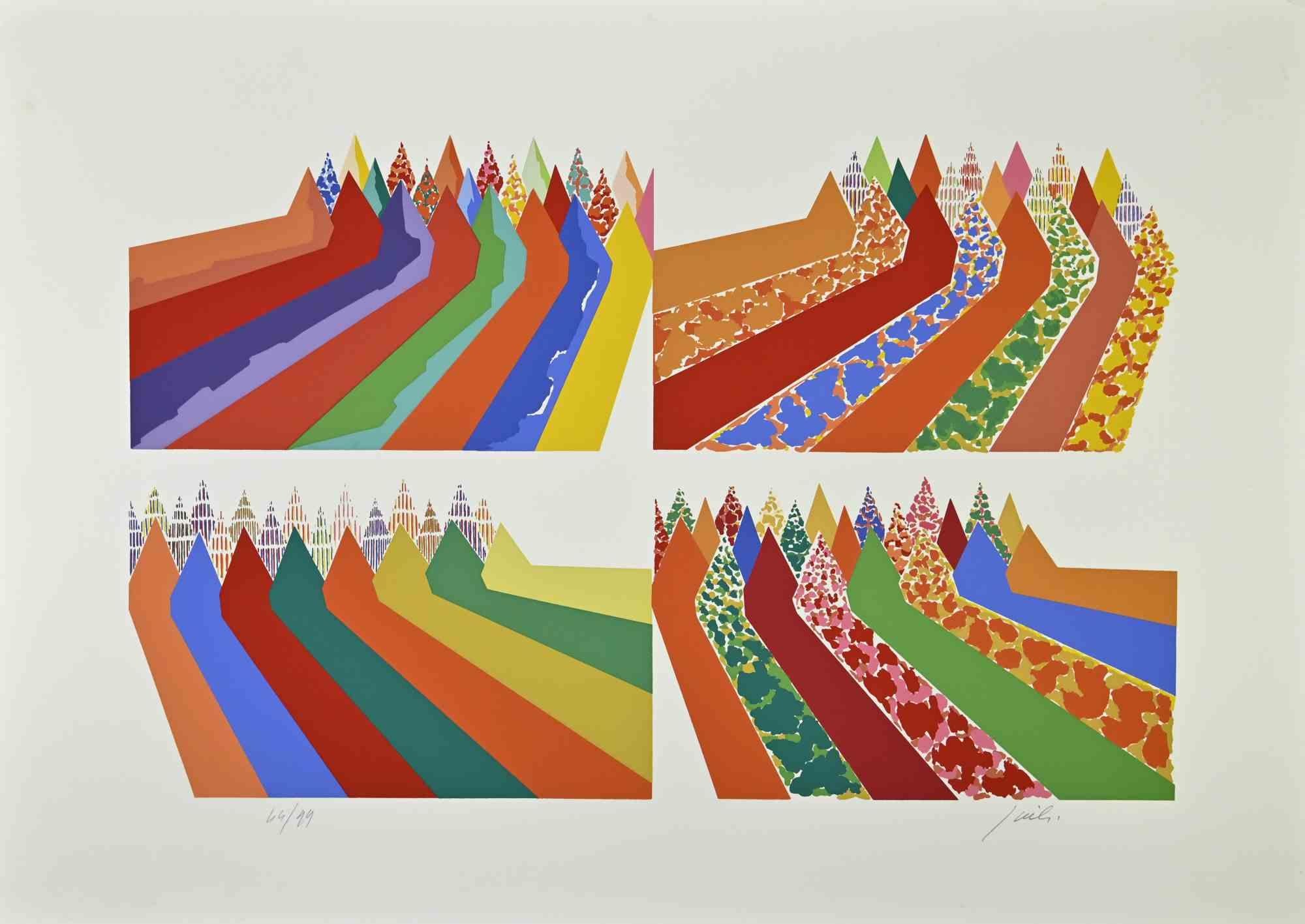 Untitled is an artwork realized by Franco Giuli, in the 1970s. 

Screen print, 70 x 50 cm. 

Edition, 44/99. 

Handsigned lower right margin. 

Good conditions