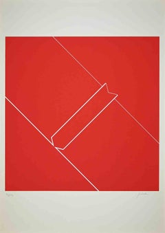 Composition in Red - Original Screen Print by Franco Giuli - 1970s