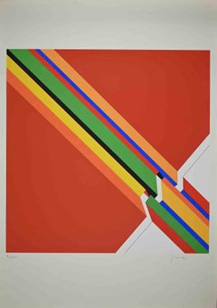 Striped Composition - Original Screen Print by Franco Giuli - 1970s