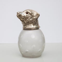 Franco Lapini Cubitera con cabeza de oso bañada en plata Italia 1970