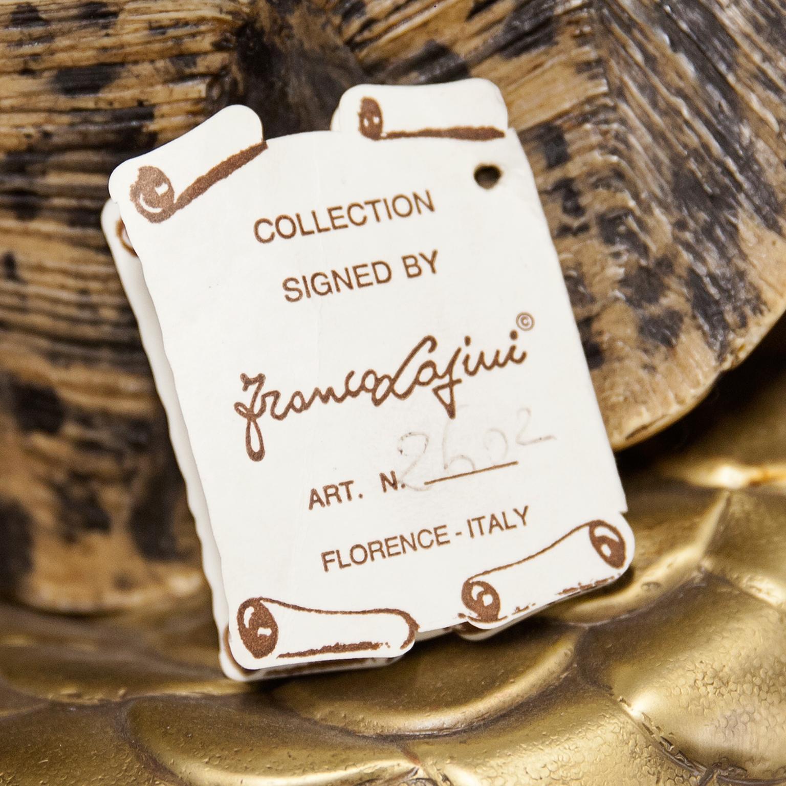 Brass Franco Lapini Life Size Fiberglass Turtle Shell Stool 1970s For Sale
