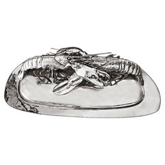 Franco Lapini King Size Lobsters Dish Silver Plate c.1970