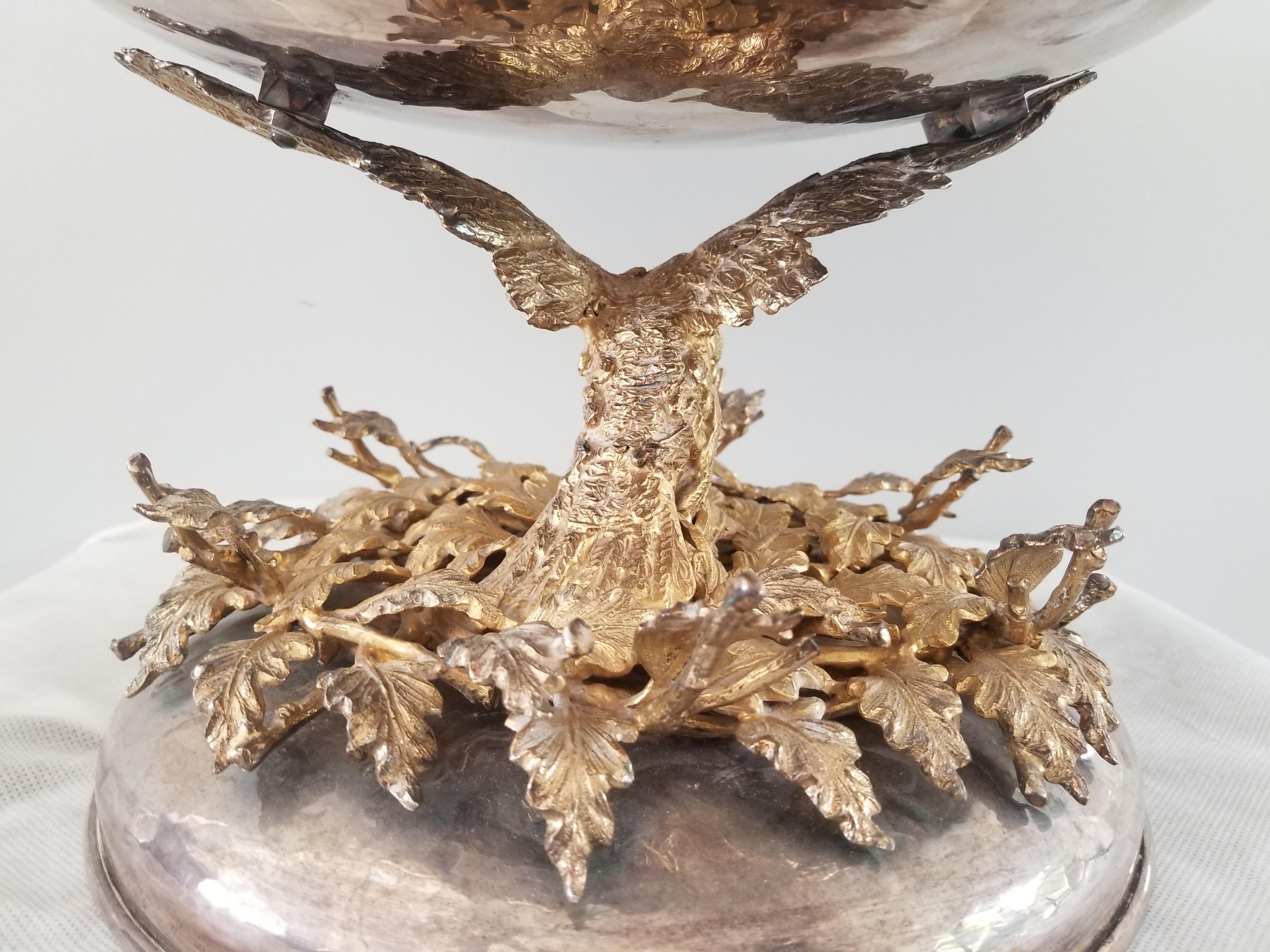 Sterling Silver Franco Lapini Silver and Gold-Plated Centrepiece Bowl For Sale