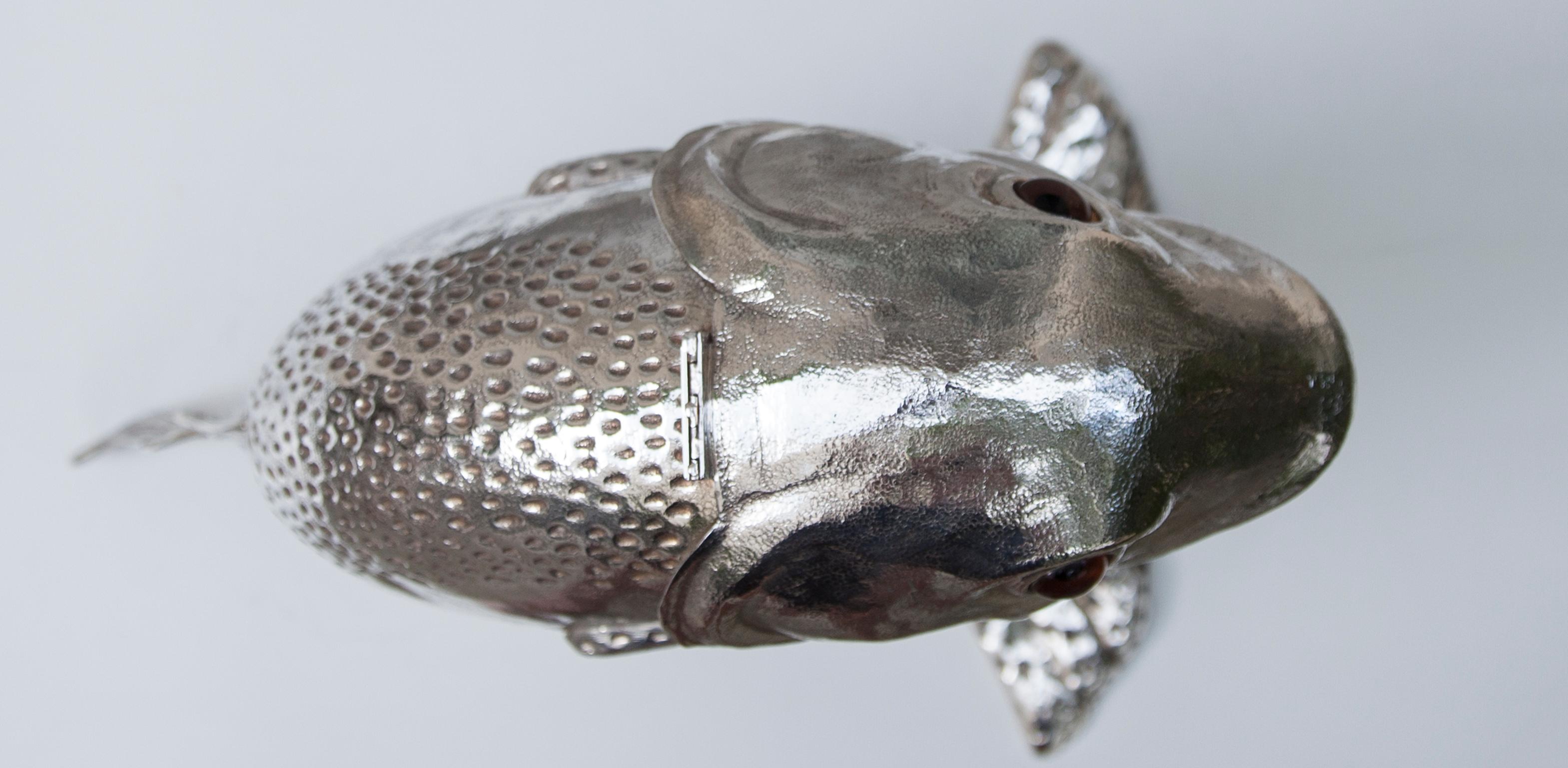 Franco Lapini Silver Plated Dolphin Ice Bucket Wine Cooler, Italy, 1970 2