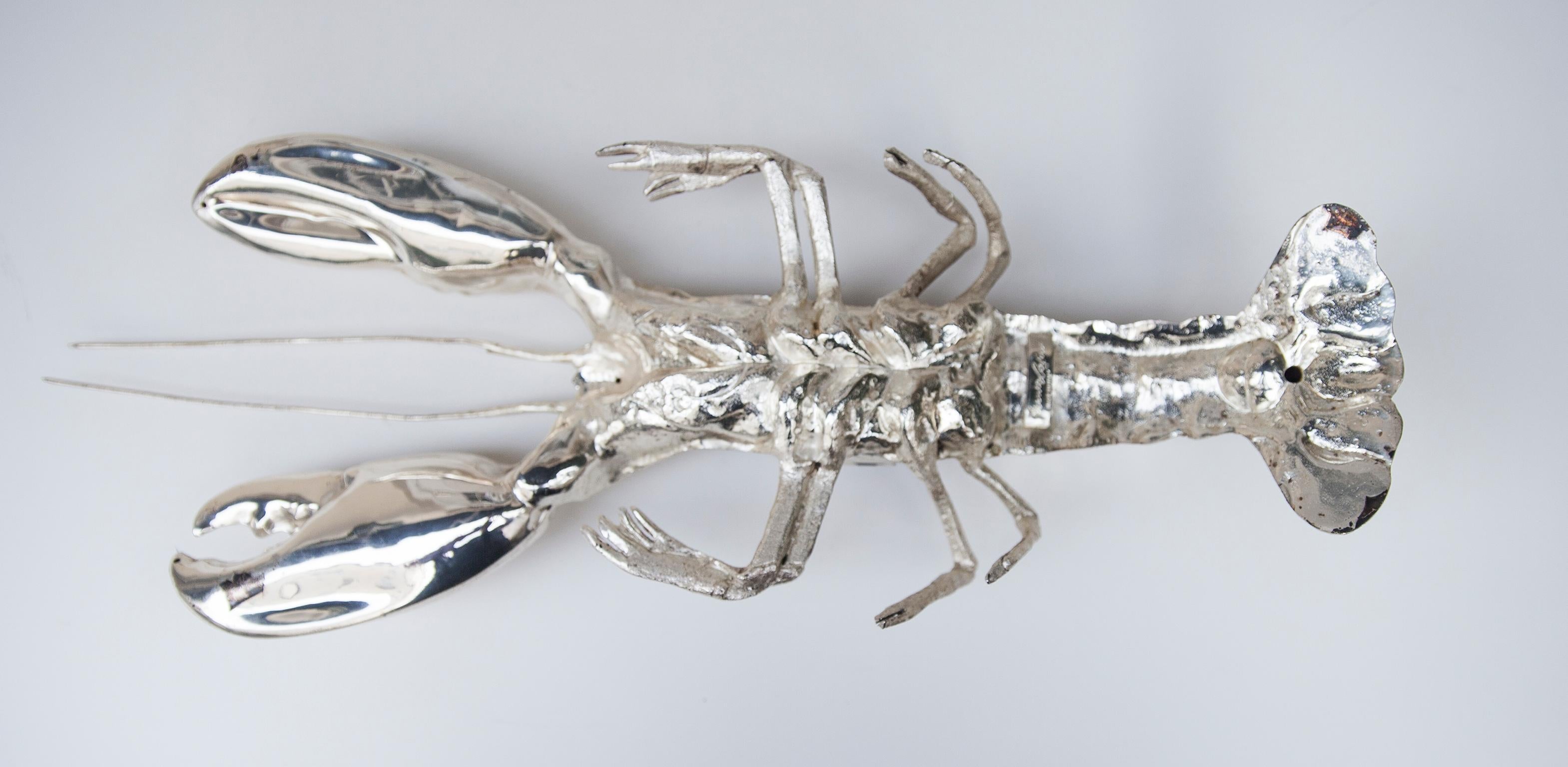 Franco Lapini Silver Plated Lobster, Italy, 1970 3