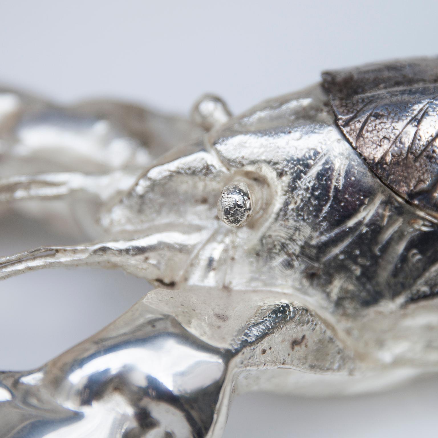 Late 20th Century Franco Lapini Silver Plated Lobster, Italy, 1970
