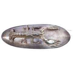 Franco Lapini Silver Plated Lobster Platter, Italy, 1970s