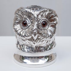 Franco Lapini Silver Plated Owl Ice Bucket, Italy, 1980