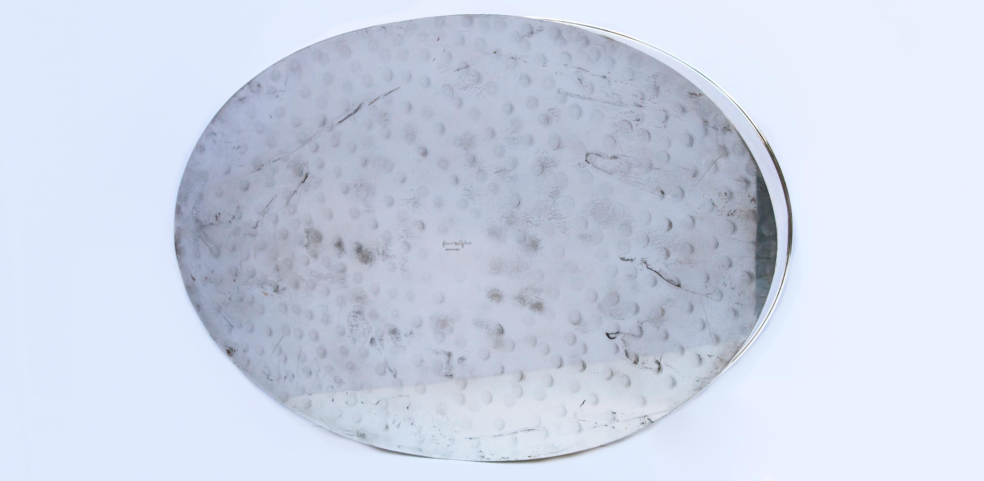 Franco Lapini Plato Servidor Conejo Plateado Italia Años 70 Chapado en plata en venta