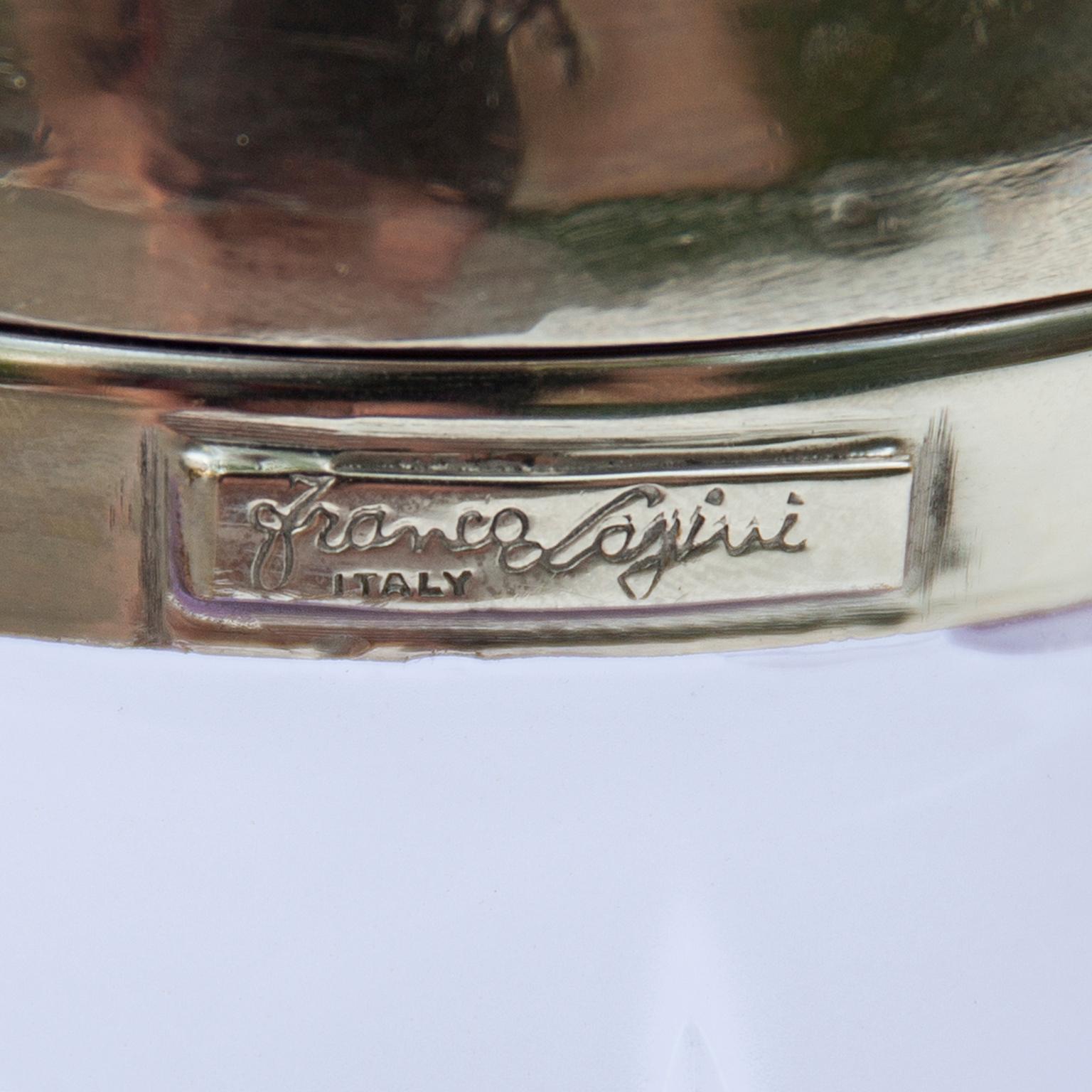 Pot à gâteau en forme de sceau en métal argenté Franco Lapini, Italie, 1990 en vente 1