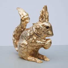 Franco Lapini Squirrel Gold Plated Wine Cooler Italy 1970