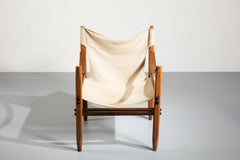 Franco Legler Ash and Canvas 'Oasis' Safari Chair for Zanotta, 1968