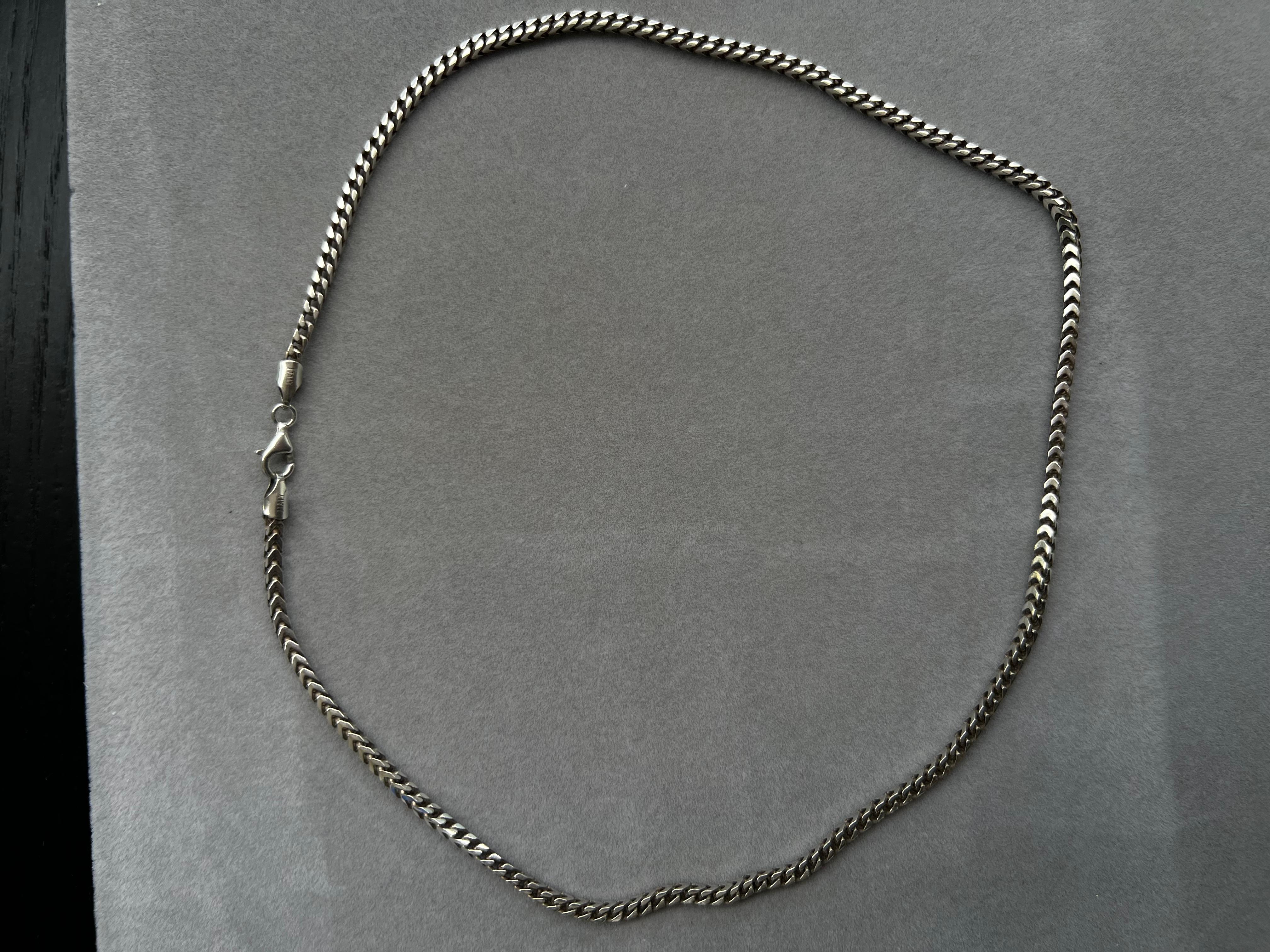 Franco Link Fancy Link 925 Sterling Silver Chain Necklace In New Condition In Fairfax, VA