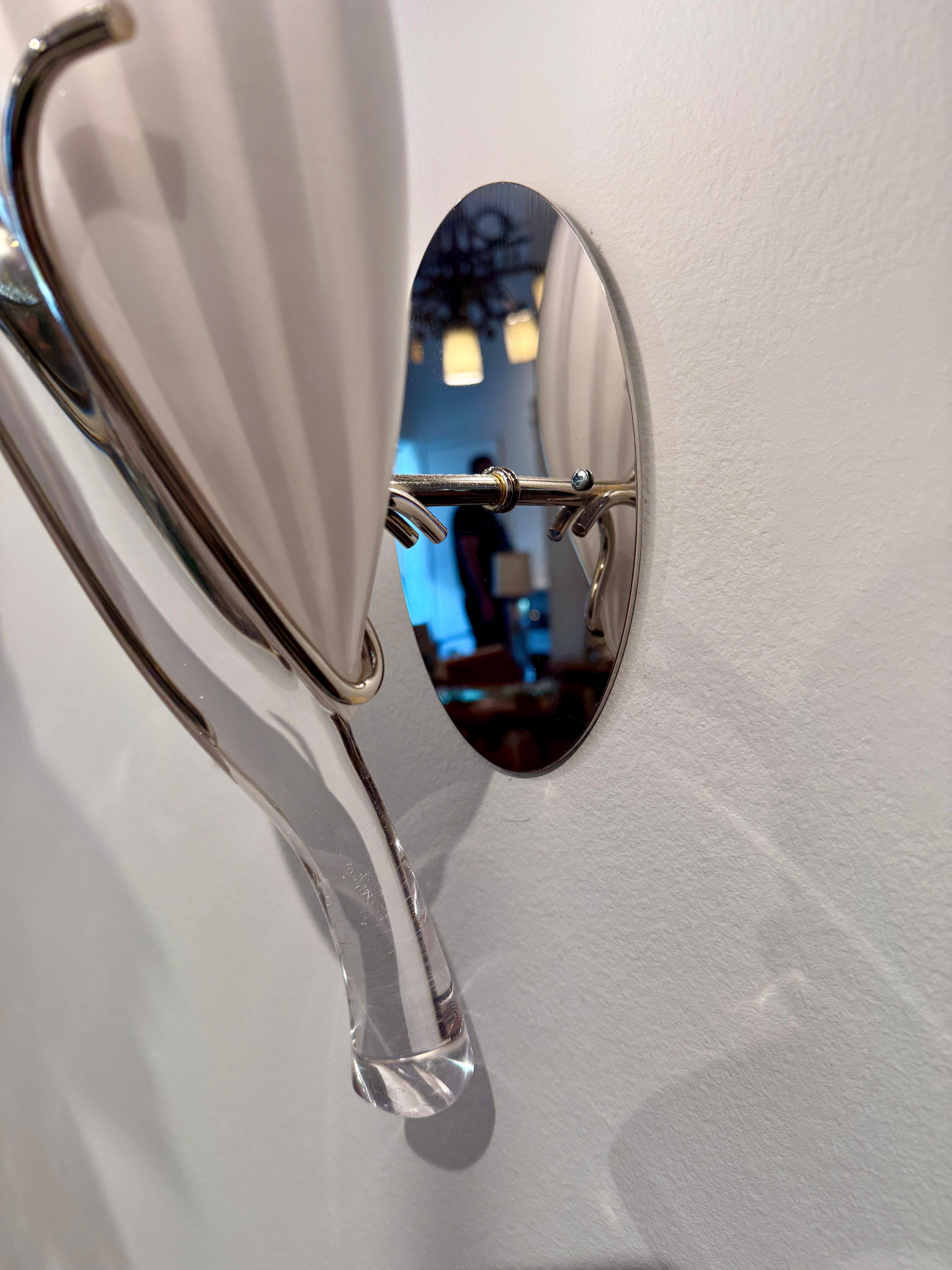 Vetro di Murano Franco Luce per Venini, lampade da parete con giglio di calla di Murano in vendita
