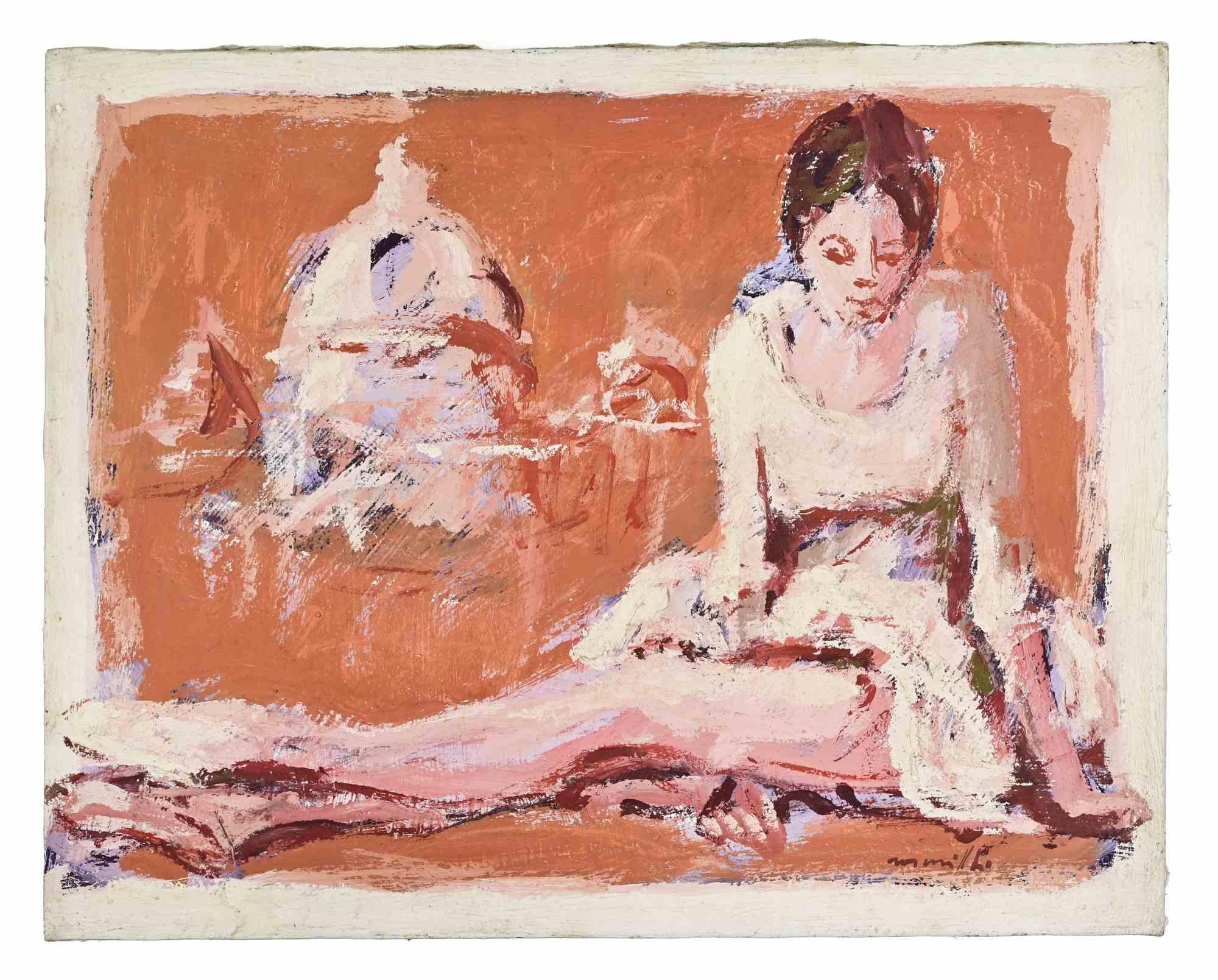 Ballerina - Ölgemälde von Franco Marzilli - 1970er Jahre im Angebot 1