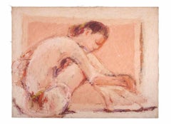 Ballerina - Oil Painting by Franco Marzilli - 1970s