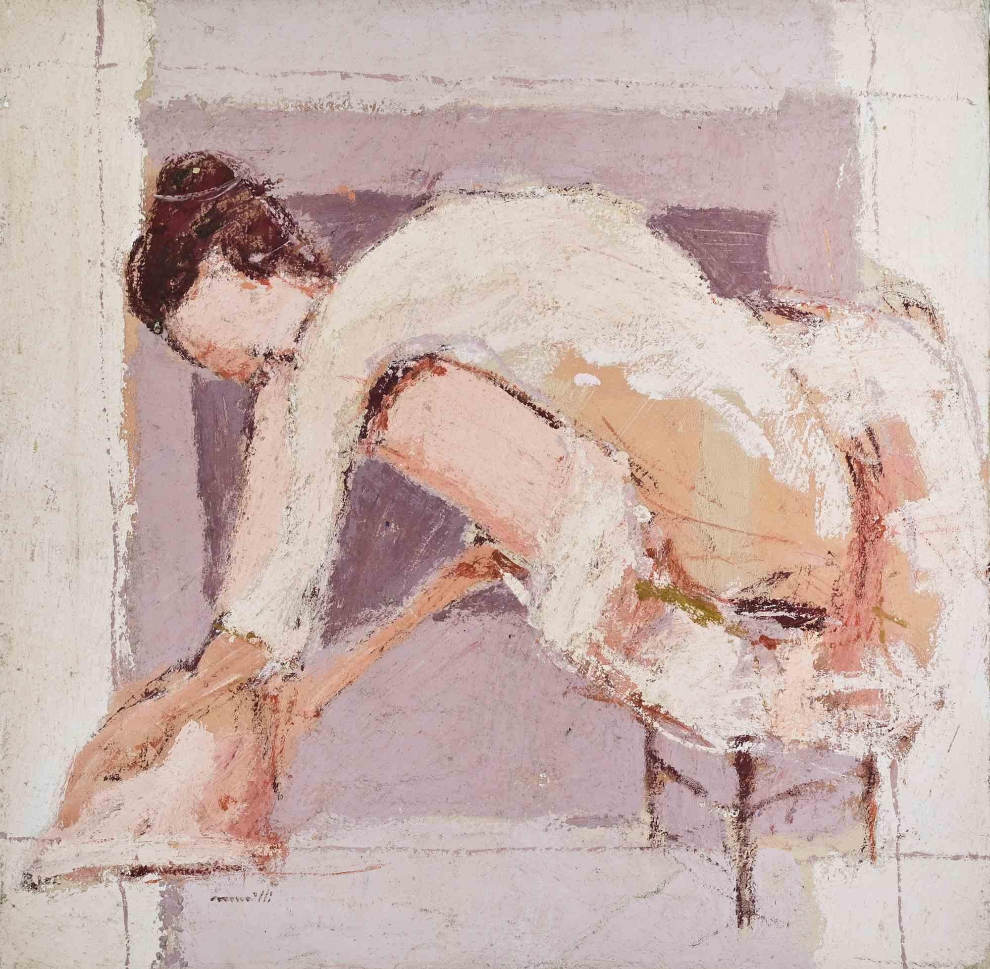 Ballerina - Oil Painting by Franco Marzilli - 1970s For Sale 1