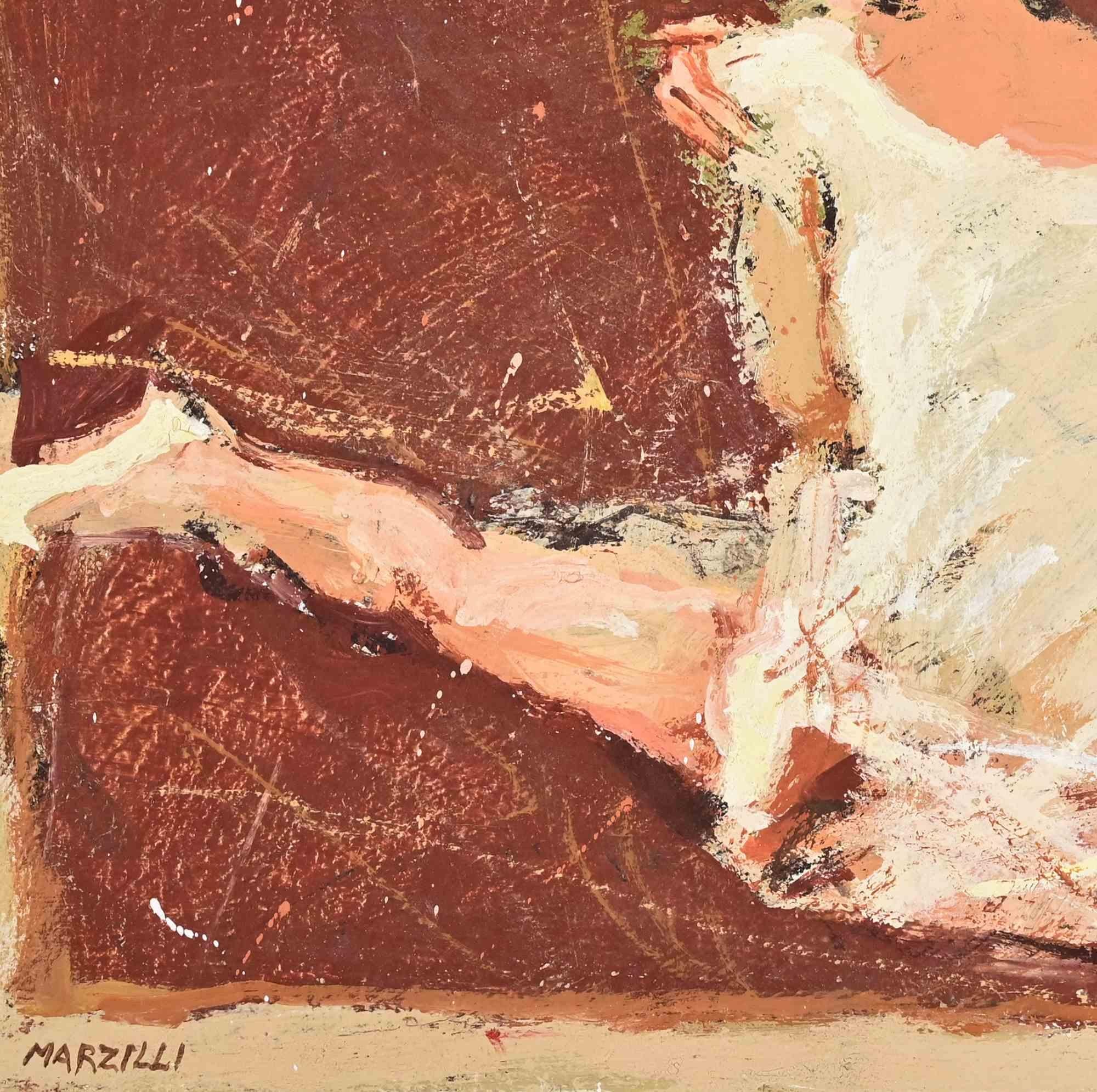 Ballerina - Ölgemälde von Franco Marzilli - 1970er Jahre im Angebot 2
