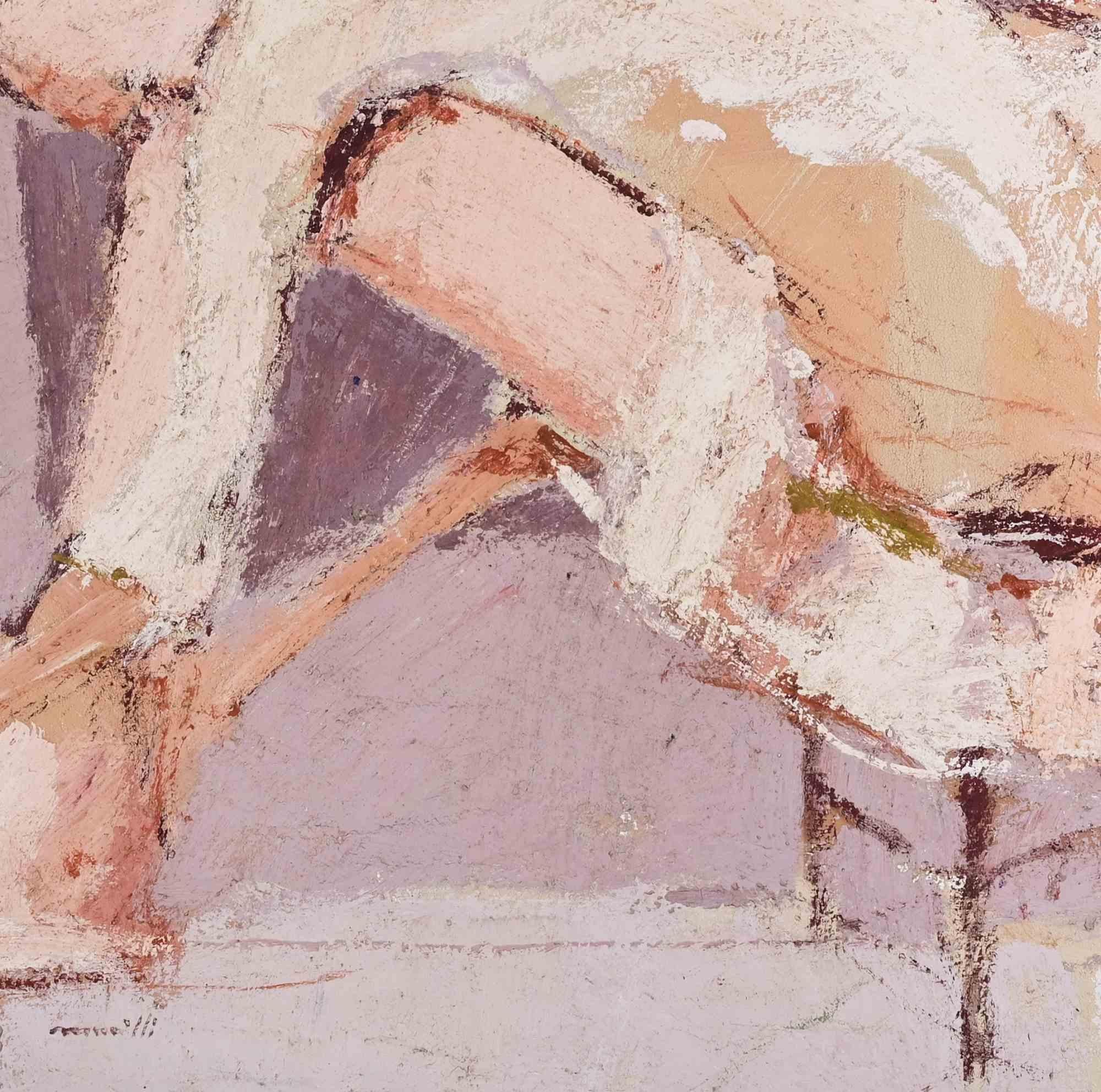 Ballerina - Oil Painting by Franco Marzilli - 1970s For Sale 3