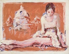 Ballerina - Ölgemälde von Franco Marzilli - 1970er Jahre
