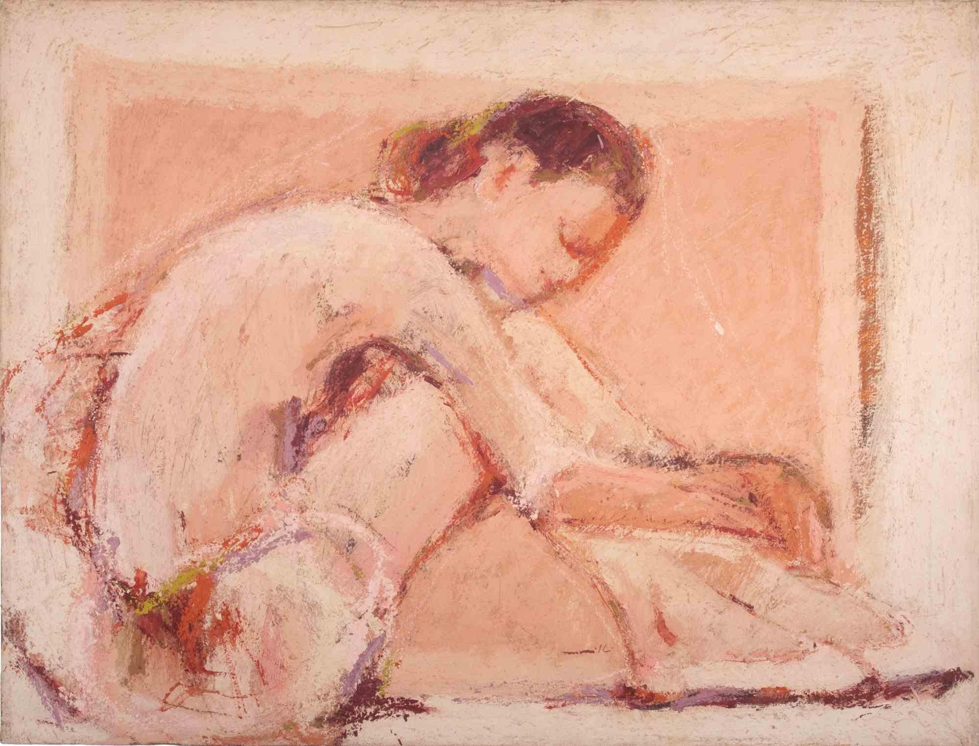 Bailarina - Pintura al óleo de Franco Marzilli - Años 70