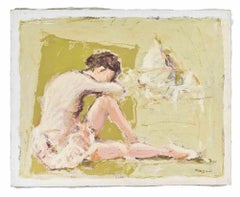 Ballerina - Pittura ad olio di Franco Marzilli - Anni '70