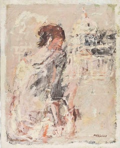 Ballerina - Oil Painting by Franco Marzilli - 1970s