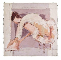 Ballerina - Oil Painting by Franco Marzilli - 1970s