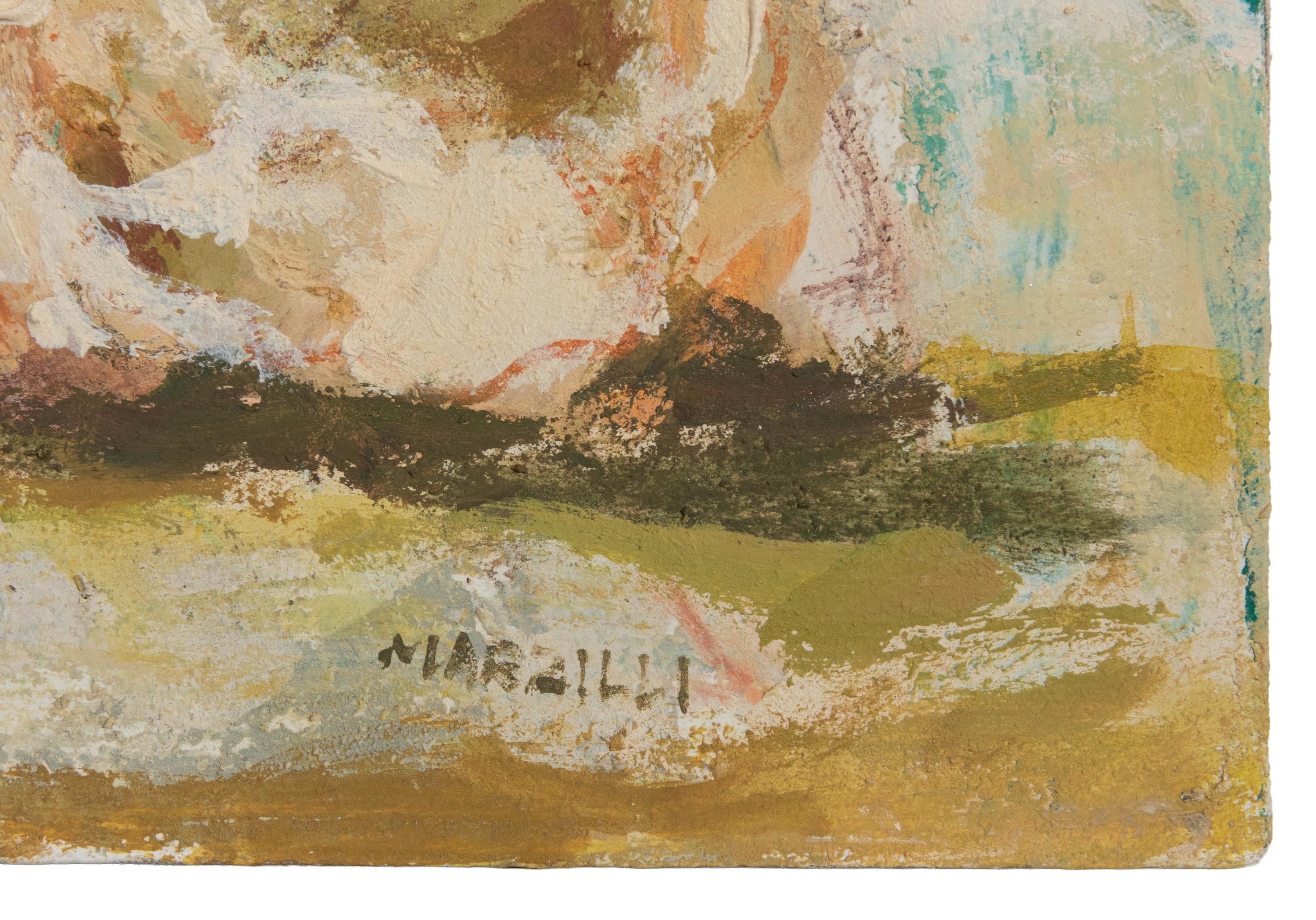 Ballerine  avec vue sur Rome - Peinture à l'huile de Franco Marzilli - années 1970 en vente 3