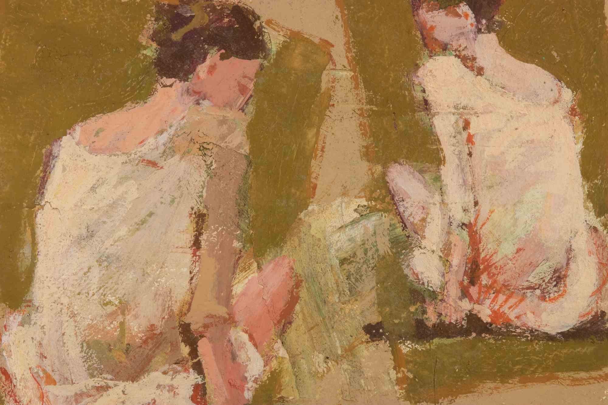 Ballerinas - Ölgemälde von Franco Marzilli - 1970er Jahre im Angebot 1