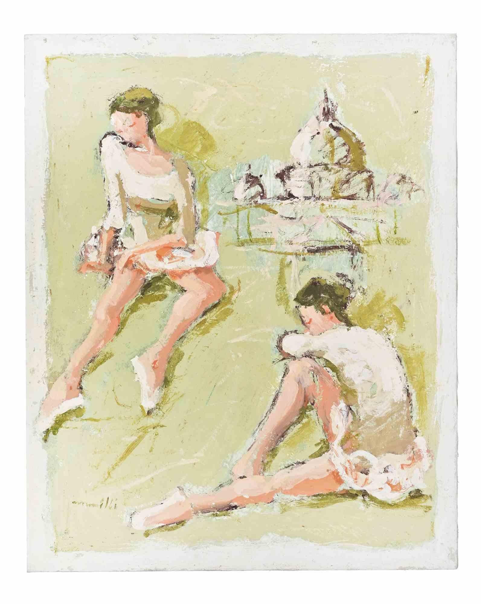 Huile sur toile réalisée par Franco Marzilli (1934-2010) dans les années 1970.

Signé à la main en bas à gauche.

Très bon état.

Franco Marzilli est né à Rome en 1934. Il a reçu sa première formation artistique en fréquentant l'École préparatoire