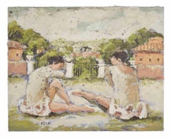 Ballerinas - Oil Painting by Franco Marzilli - 1970s