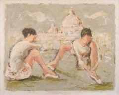 Ballerinas  with Saint Peter (Rome) on the Background by Franco Marzilli - 1970s