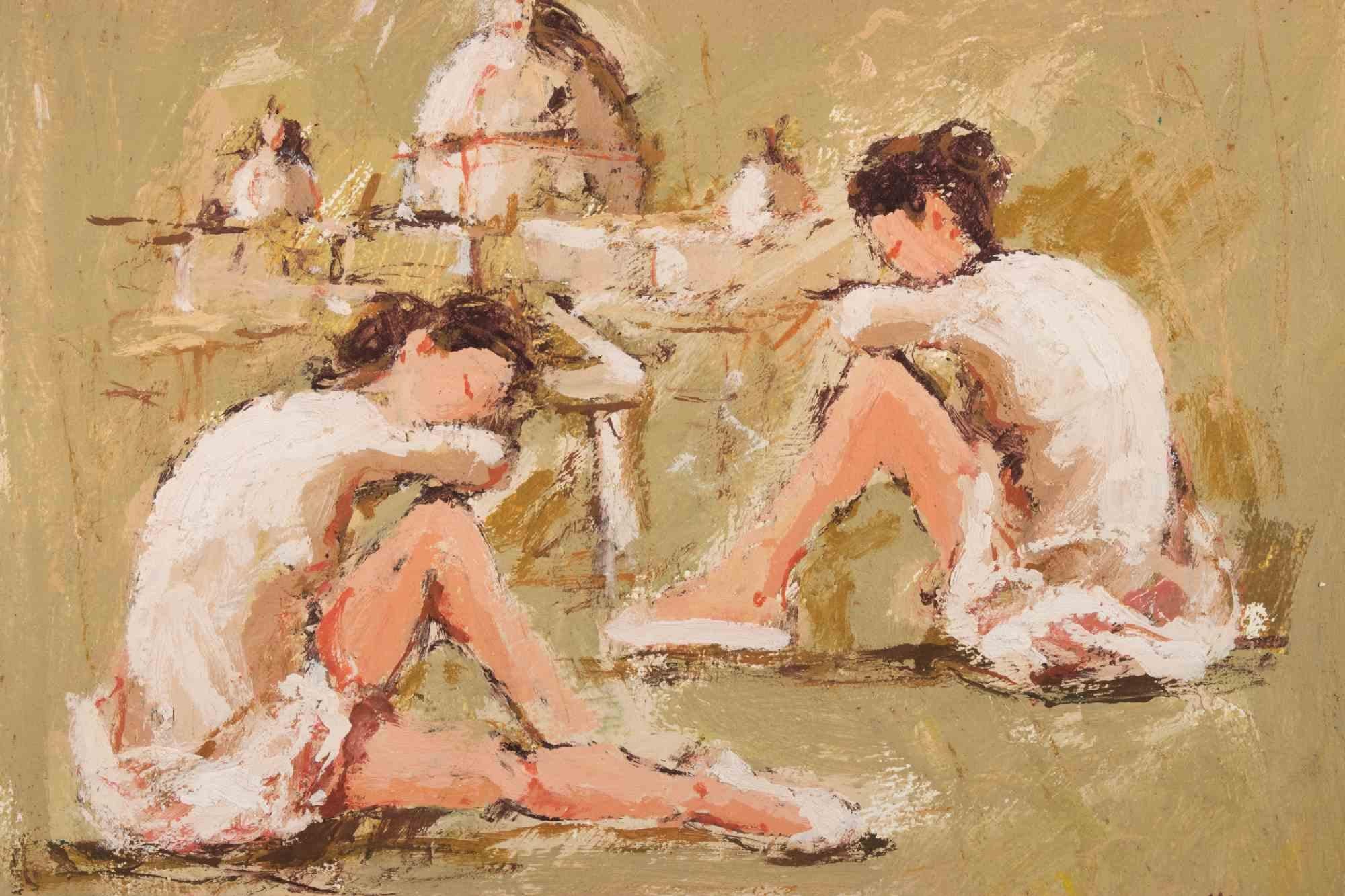 Ballerine  con San Pietro (Roma) sullo sfondo di Franco Marzilli - Anni '70 in vendita 2