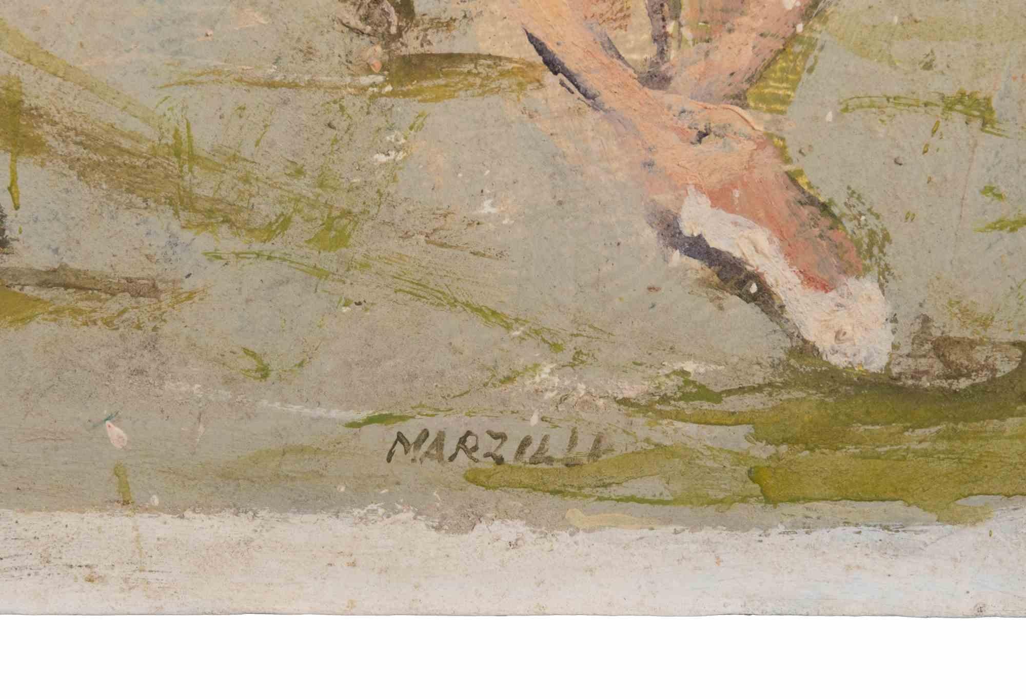 Ballerinas  with Saint Peter (Rome) on the Background by Franco Marzilli - 1970s For Sale 3